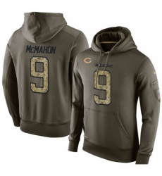 NFL Nike Chicago Bears 9 Jim McMahon Green Salute To Service Mens Pullover Hoodie