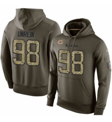 NFL Nike Chicago Bears 98 Mitch Unrein Green Salute To Service Mens Pullover Hoodie