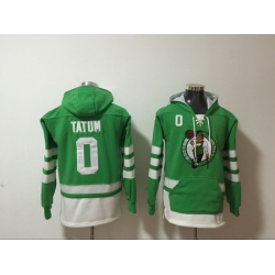 Men's Boston Celtics #0 Jayson Tatum Green Pullover Hoodie II