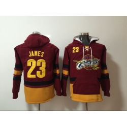 Men Cleveland Cavaliers #23 Lebron James Red Name & Number Pullover NBA Hoodie