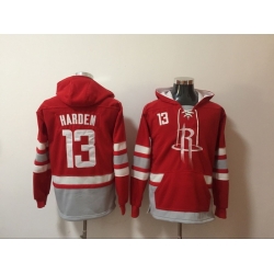 Men Houston Rockets 13 James Harden Red All Stitched Hoody