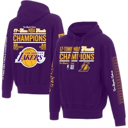 Men Los Angeles Lakers Purple 17 Time NBA Finals Champions Pullover Hoodie