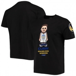 Men Golden State Warriors Stephen Curry Black Pro Standard Caricature T Shirt
