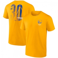 Men's Golden State Warriors #30 Stephen Curry 2021-2022 Gold NBA Finals Champions Name & Number T-Shirt