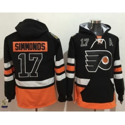 Flyers #17 Wayne Simmonds Black Name  26 Number Pullover NHL Hoodie