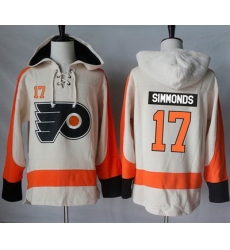 Flyers #17 Wayne Simmonds Cream Sawyer Hooded Sweatshirt Stitched NHL Jersey