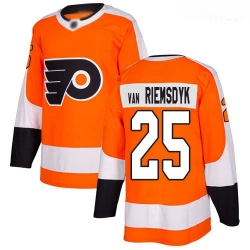 Flyers #25 James Van Riemsdyk Orange Home Authentic Stitched Hockey Jersey