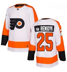 Flyers #25 James Van Riemsdyk White Road Authentic Stitched Hockey Jersey