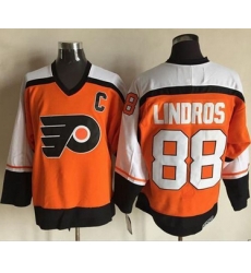 Flyers #88 Eric Lindros Orange CCM Throwback Stitched NHL Jersey