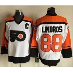 Flyers #88 Eric Lindros WhiteBlack CCM Throwback Stitched NHL Jersey