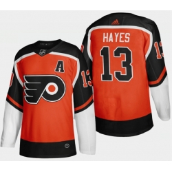 Men Philadelphia Flyers 13 Kevin Hayes Orange Reverse Retro Stitched NHL Jersey