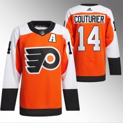 Men Philadelphia Flyers 14 Sean Couturier 2023 24 Orange Stitched Jersey