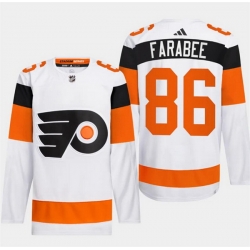 Men Philadelphia Flyers 86 Joel Farabee White 2024 Stadium Series Stitched Jersey