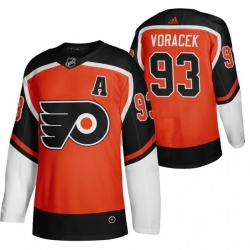 Men Philadelphia Flyers 93 Jakub Voracek Orange Adidas 2020 21 Reverse Retro Alternate NHL Jersey