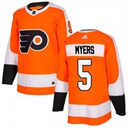 Men Philadelphia Flyers Philippe Myers Orange Adidas Authentic Home Jersey