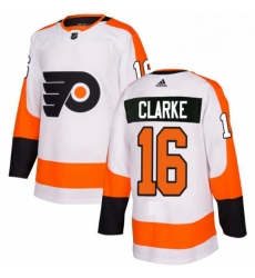 Mens Adidas Philadelphia Flyers 16 Bobby Clarke Authentic White Away NHL Jersey 