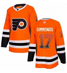 Mens Adidas Philadelphia Flyers 17 Wayne Simmonds Authentic Orange Drift Fashion NHL Jersey 