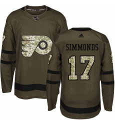 Mens Adidas Philadelphia Flyers 17 Wayne Simmonds Premier Green Salute to Service NHL Jersey 