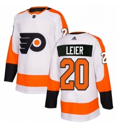 Mens Adidas Philadelphia Flyers 20 Taylor Leier Authentic White Away NHL Jersey 
