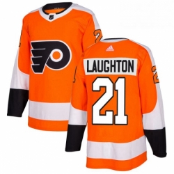 Mens Adidas Philadelphia Flyers 21 Scott Laughton Authentic Orange Home NHL Jersey 