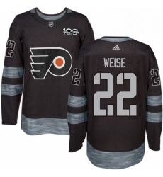 Mens Adidas Philadelphia Flyers 22 Dale Weise Authentic Black 1917 2017 100th Anniversary NHL Jersey 