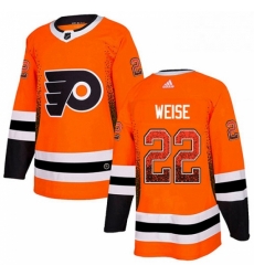 Mens Adidas Philadelphia Flyers 22 Dale Weise Authentic Orange Drift Fashion NHL Jersey 