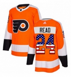 Mens Adidas Philadelphia Flyers 24 Matt Read Authentic Orange USA Flag Fashion NHL Jersey 