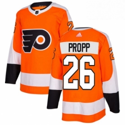 Mens Adidas Philadelphia Flyers 26 Brian Propp Authentic Orange Home NHL Jersey 