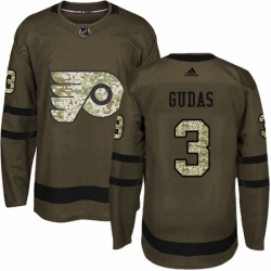 Mens Adidas Philadelphia Flyers 3 Radko Gudas Authentic Green Salute to Service NHL Jersey 