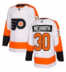 Mens Adidas Philadelphia Flyers 30 Michal Neuvirth Authentic White Away NHL Jersey 