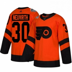 Mens Adidas Philadelphia Flyers 30 Michal Neuvirth Orange Authentic 2019 Stadium Series Stitched NHL Jersey 