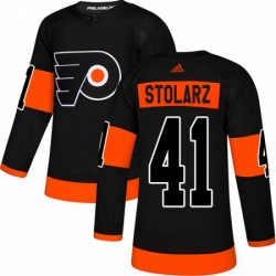 Mens Adidas Philadelphia Flyers 41 Anthony Stolarz Premier Black Alternate NHL Jersey 