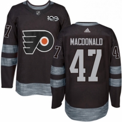 Mens Adidas Philadelphia Flyers 47 Andrew MacDonald Authentic Black 1917 2017 100th Anniversary NHL Jersey 