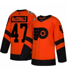 Mens Adidas Philadelphia Flyers 47 Andrew MacDonald Orange Authentic 2019 Stadium Series Stitched NHL Jersey 