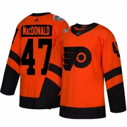 Mens Adidas Philadelphia Flyers 47 Andrew MacDonald Orange Authentic 2019 Stadium Series Stitched NHL Jersey 