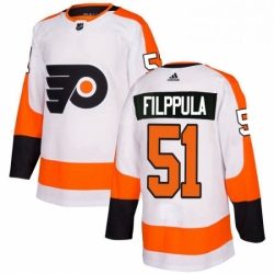Mens Adidas Philadelphia Flyers 51 Valtteri Filppula Authentic White Away NHL Jersey 