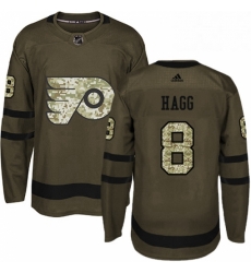 Mens Adidas Philadelphia Flyers 8 Robert Hagg Authentic Green Salute to Service NHL Jersey 