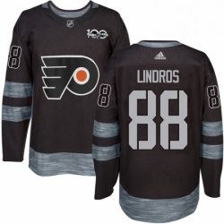 Mens Adidas Philadelphia Flyers 88 Eric Lindros Authentic Black 1917 2017 100th Anniversary NHL Jersey 