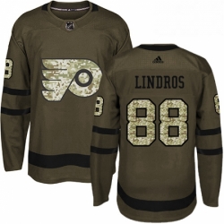 Mens Adidas Philadelphia Flyers 88 Eric Lindros Authentic Green Salute to Service NHL Jersey 