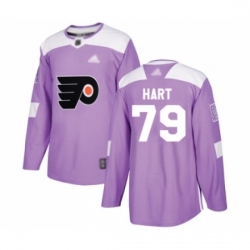 Men's Philadelphia Flyers #79 Carter Hart Authentic Purple Fights Cancer Practice Hockey Jersey