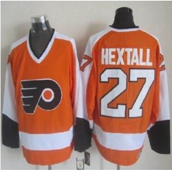 Philadelphia Flyers #27 Ron Hextall Orange White CCM Throwback Stitched NHL Jersey