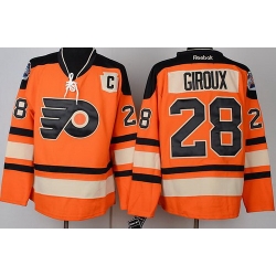 Philadelphia Flyers 28 Claude Giroux Orange Winter Classic NHL Jerseys C Patch