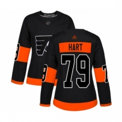 Women Philadelphia Flyers #79 Carter Hart Authentic Black Alternate Hockey Jersey