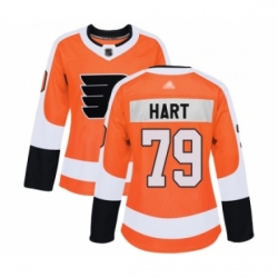 Women Philadelphia Flyers #79 Carter Hart Authentic Orange Home Hockey Jersey