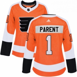 Womens Adidas Philadelphia Flyers 1 Bernie Parent Authentic Orange Home NHL Jersey 