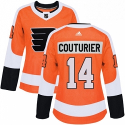 Womens Adidas Philadelphia Flyers 14 Sean Couturier Authentic Orange Home NHL Jersey 