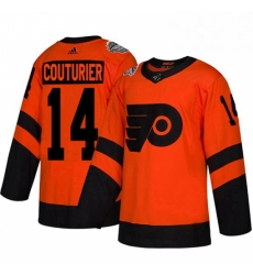 Womens Adidas Philadelphia Flyers 14 Sean Couturier Orange Authentic 2019 Stadium Series Stitched NHL Jersey 