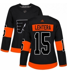 Womens Adidas Philadelphia Flyers 15 Jori Lehtera Premier Black Alternate NHL Jersey 