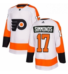 Womens Adidas Philadelphia Flyers 17 Wayne Simmonds Authentic White Away NHL Jersey 