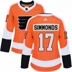 Womens Adidas Philadelphia Flyers 17 Wayne Simmonds Premier Orange Home NHL Jersey 